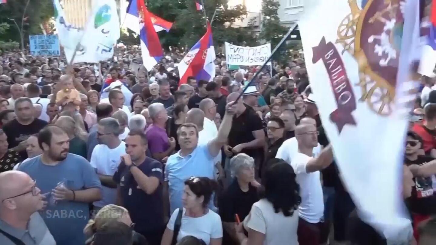 Thousands rally in various Serbia towns to protest against lithium excavation deal | AP News