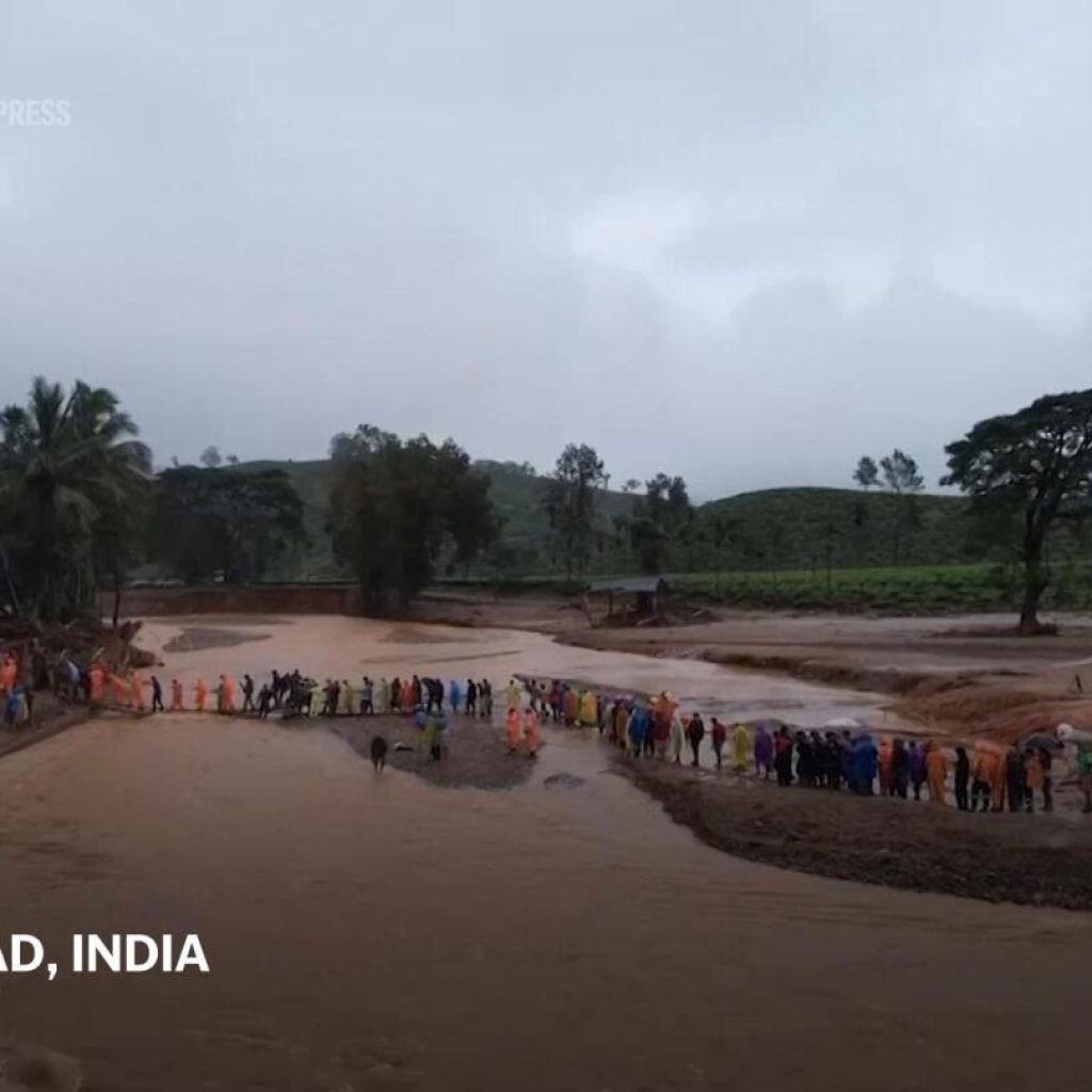 Aerial footage shows rescue workers and damage caused by landslides in Kerala, India | AP News