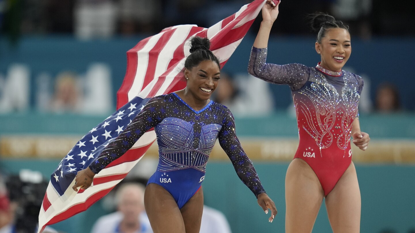 Simone Biles edges Brazil’s Rebeca Andrade for her second Olympic all-around gymnastics title