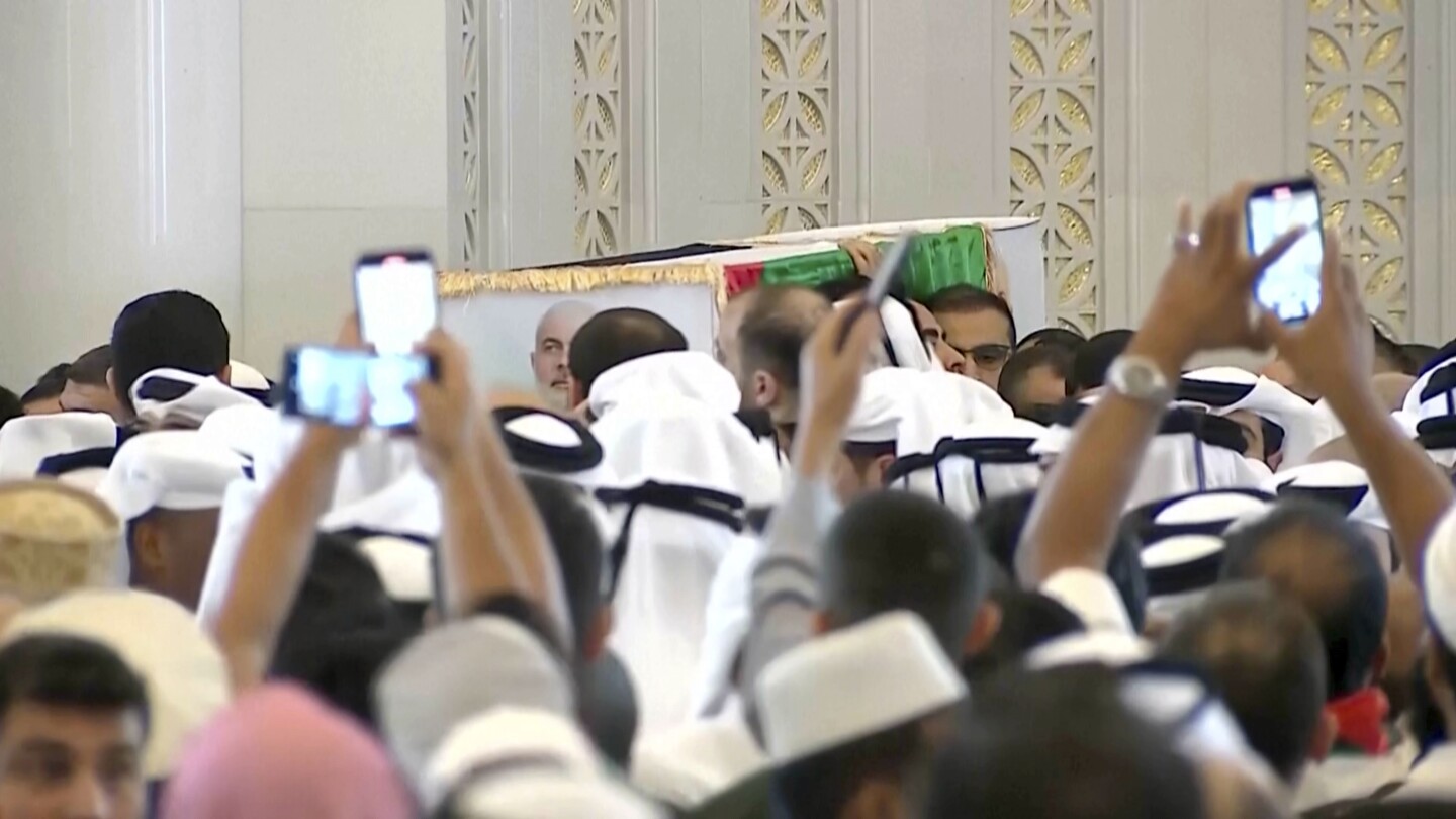 Mourners pay respects to slain Hamas leaders as worries of regional war mount