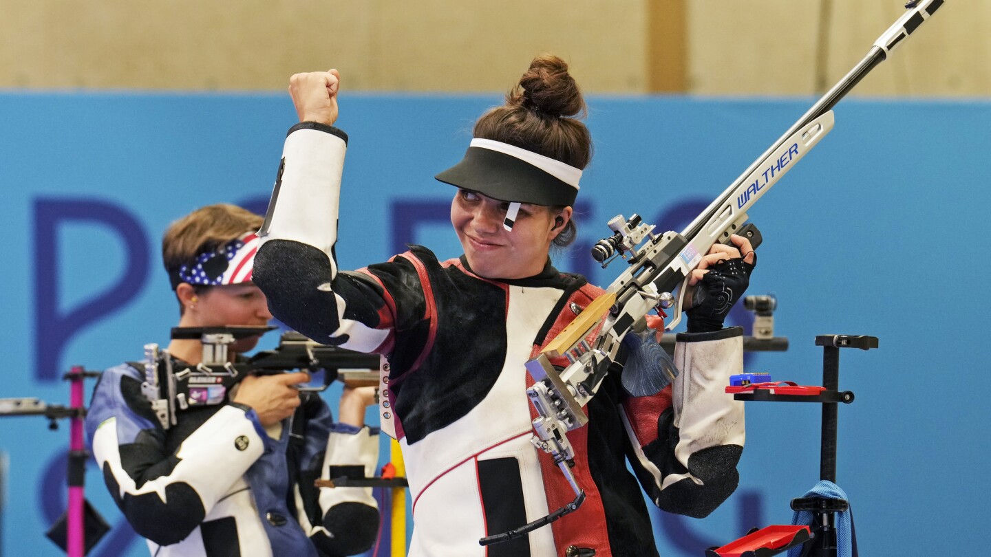 Chiara Leone wins women’s 50-meter rifle 3 positions shooting for 1st Swiss gold at Paris Olympics