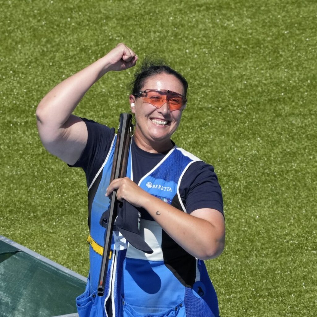 Italy wins the first Olympic mixed team skeet gold medal; Vincent Hancock settles for a silver