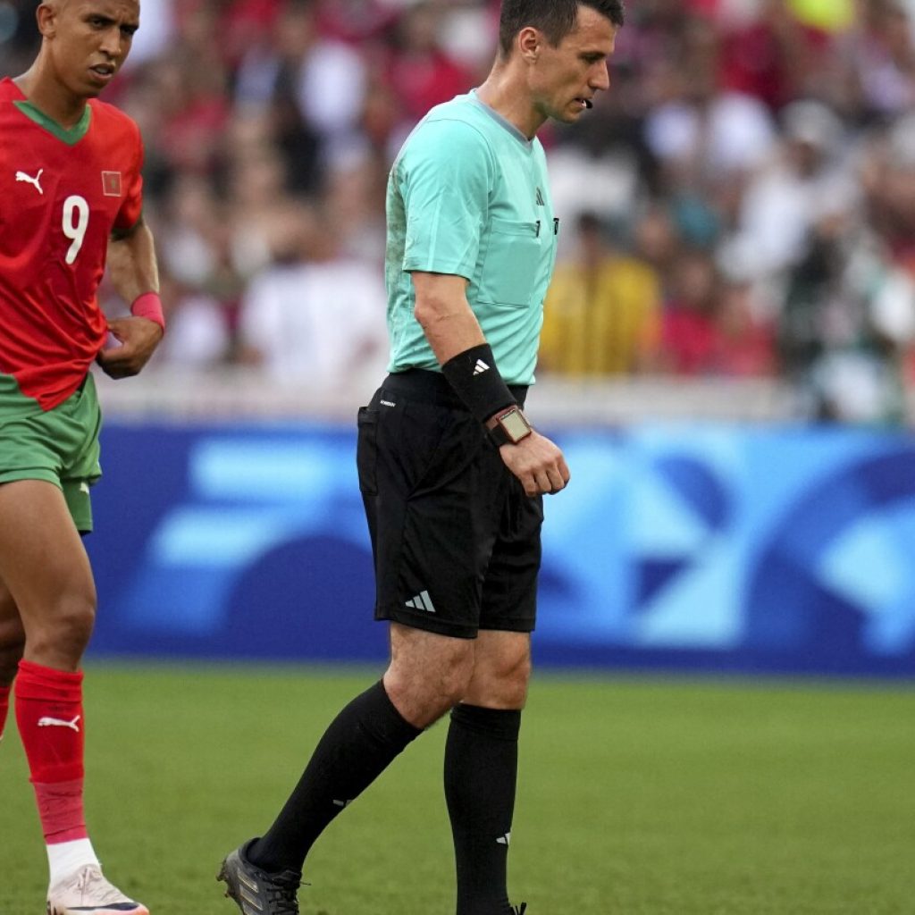 Referee injured in Morocco-Spain semifinal soccer game at Paris Olympics