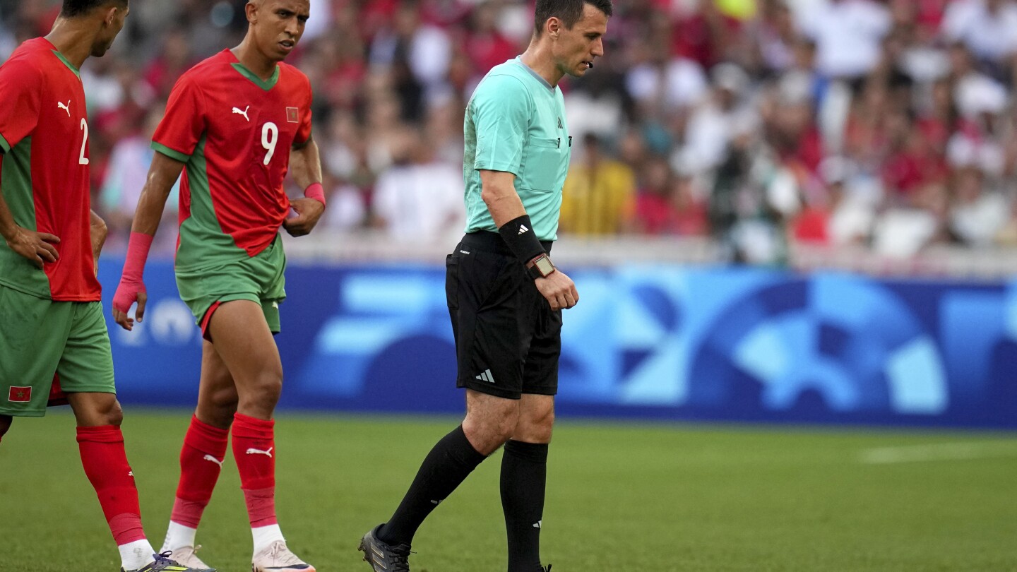 Referee injured in Morocco-Spain semifinal soccer game at Paris Olympics