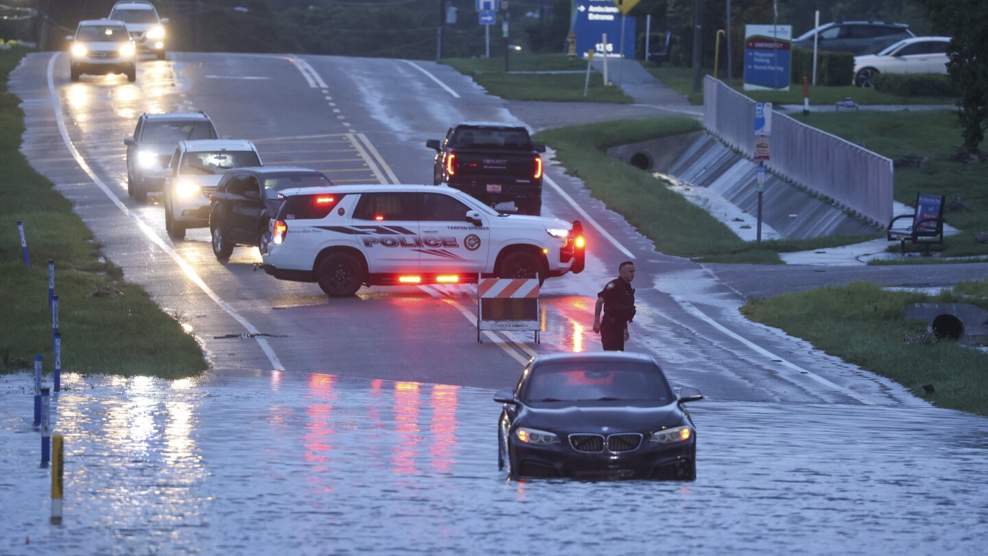 Slow-moving Tropical Storm Debby bringing torrential rains, major flood threat to southeastern US