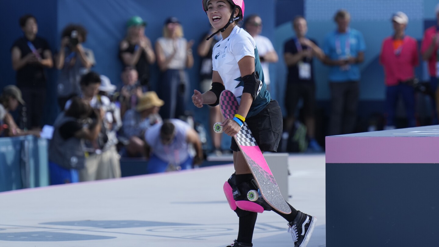 Australia’s Arisa Trew wins gold in women’s park skateboarding at Paris Games