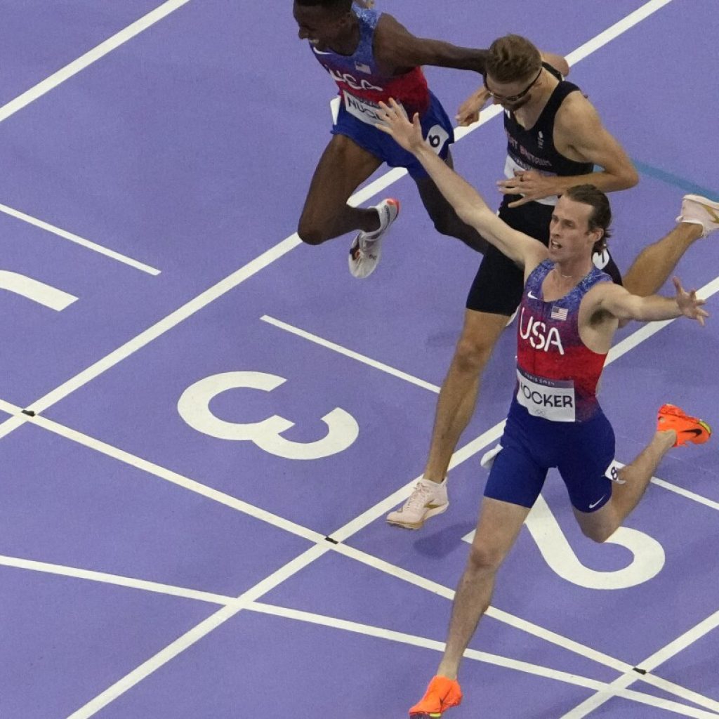 American Cole Hocker pulls Olympic shocker in men’s 1,500, leaving Kerr and Ingebrigtsen behind