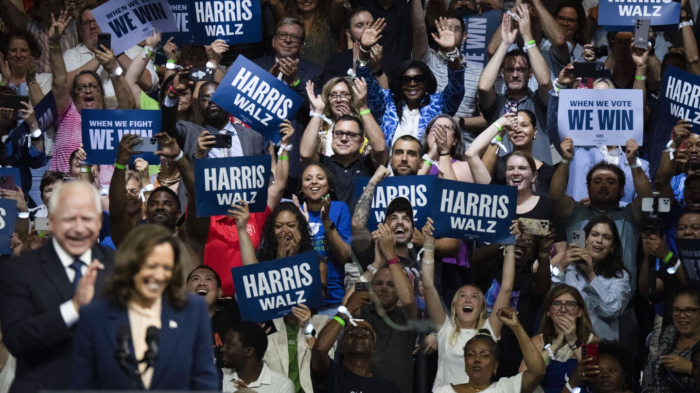 Harris’ pick of Walz amps up excitement in Midwestern states where Democrats look to heal divisions