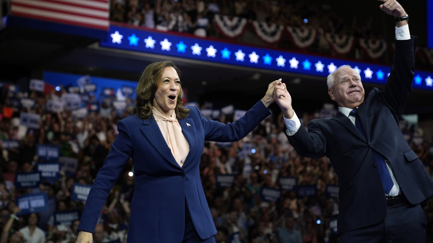 The Latest: Harris and Walz kick off their 2024 election campaign