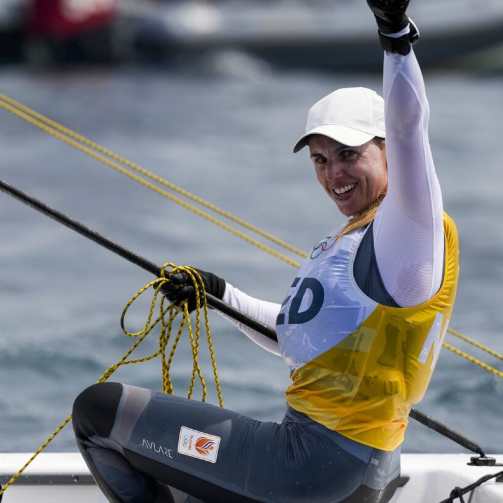 Marit Bouwmeester wins gold in women’s dinghy, her 4th sailing medal in as many Games and 1st as mom