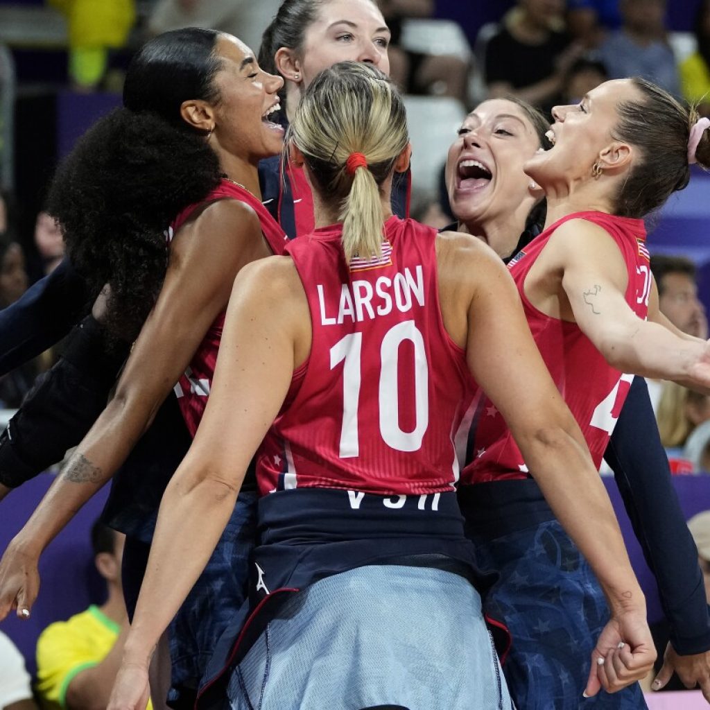 Defending champion US women’s volleyball team beats Brazil in semifinal thriller at Paris Olympics