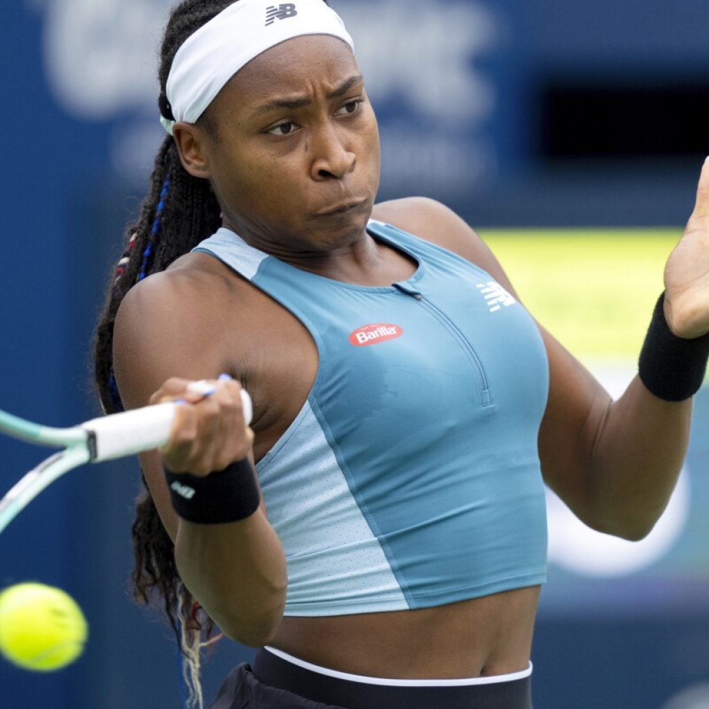 Top-seeded Coco Gauff beats Yafan Wang 6-4, 6-2 in Toronto in her first hard-court match since April