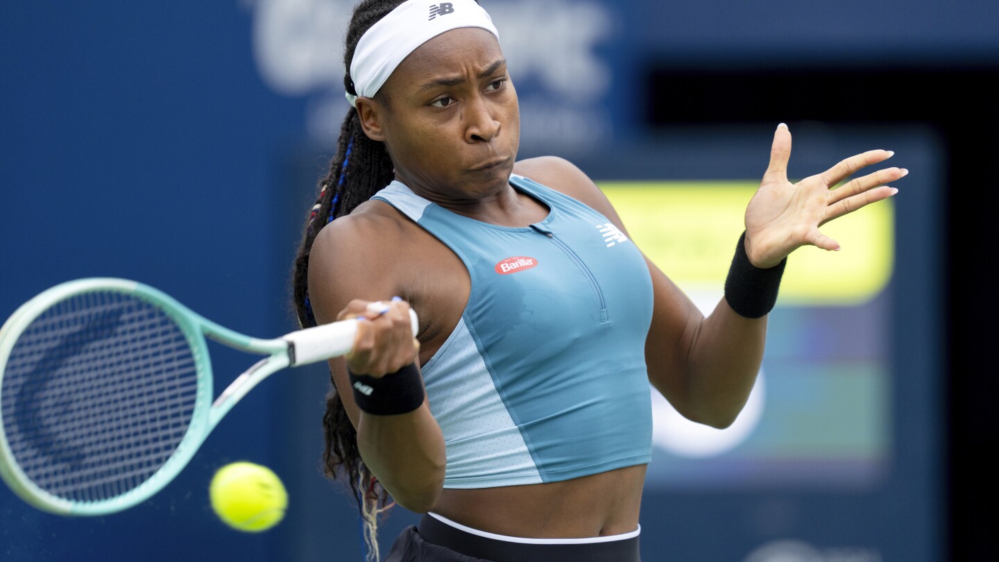 Top-seeded Coco Gauff beats Yafan Wang 6-4, 6-2 in Toronto in her first hard-court match since April