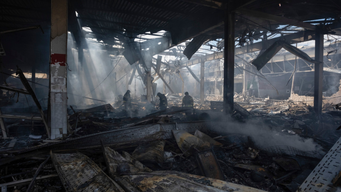 Death toll rises to 12 after Russian strike on shopping mall in Kostiantynivka | AP News