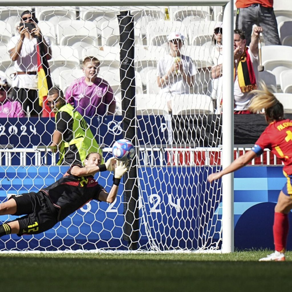 Berger saves Putellas penalty to clinch women’s soccer bronze for Germany in 1-0 win over Spain