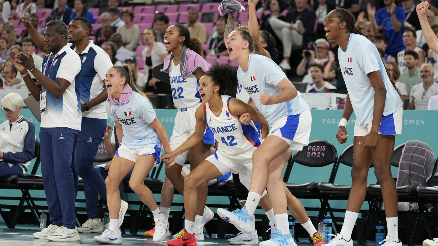 France advances to 1st Olympic women’s basketball gold medal game since 2012, beats Belgium in OT