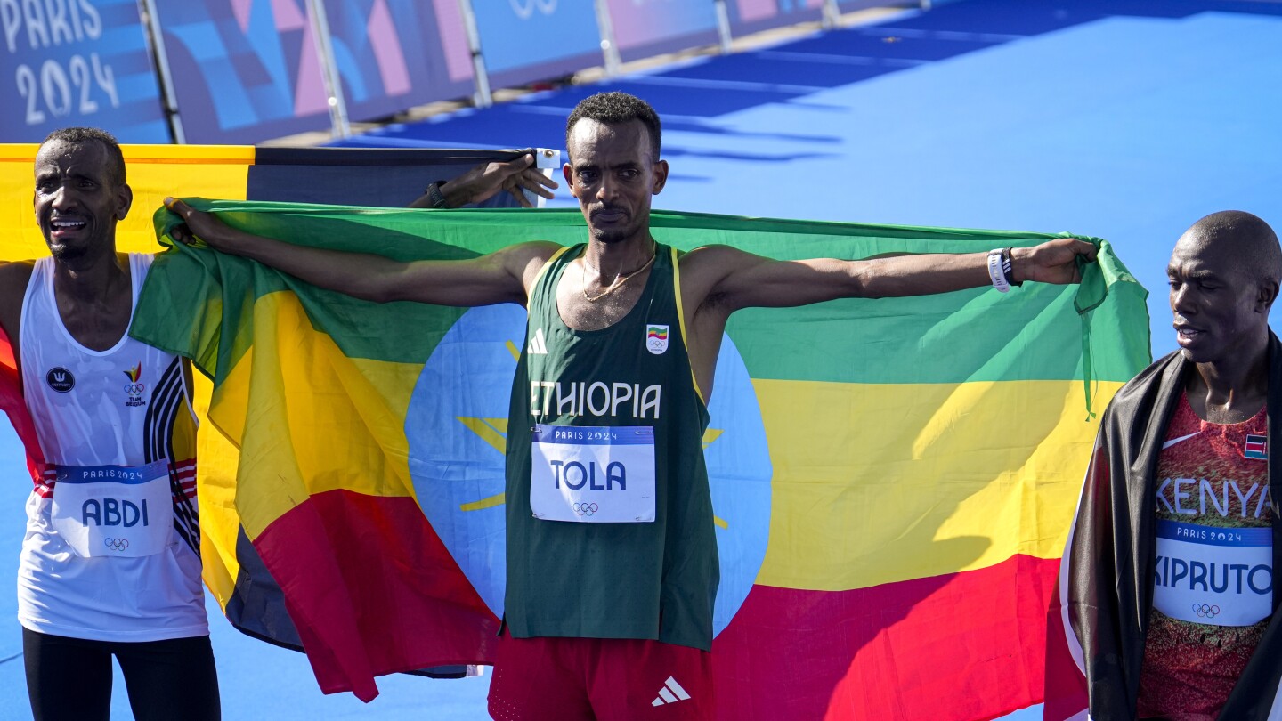 Ethiopian runner Tamirat Tola wins men’s marathon at Paris Olympics to end Kenya dominance