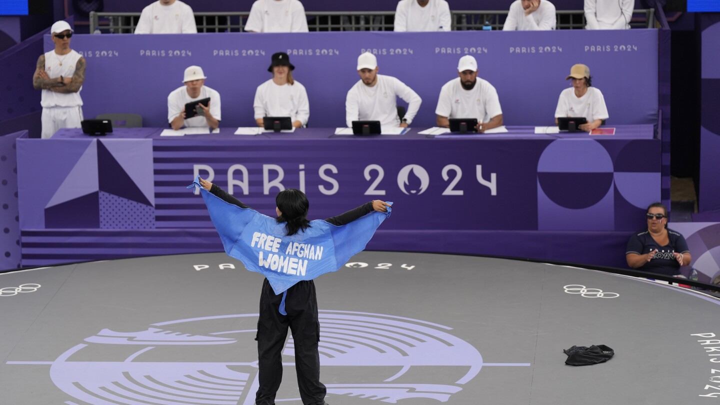 Afghan refugee breaker disqualified for wearing ‘Free Afghan Women’ cape at Paris Olympics