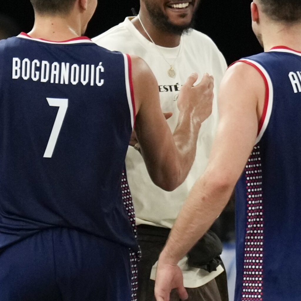 Serbia’s Bogdan Bogdanovic says Carmelo Anthony-inspired 3-point gesture was done out of respect