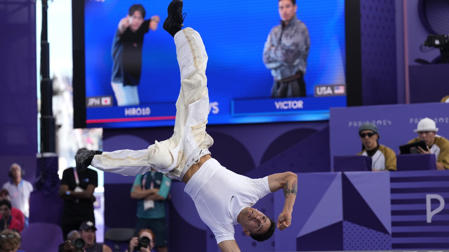 American b-boy Victor among quarterfinalists in Olympics’ first men’s breaking event