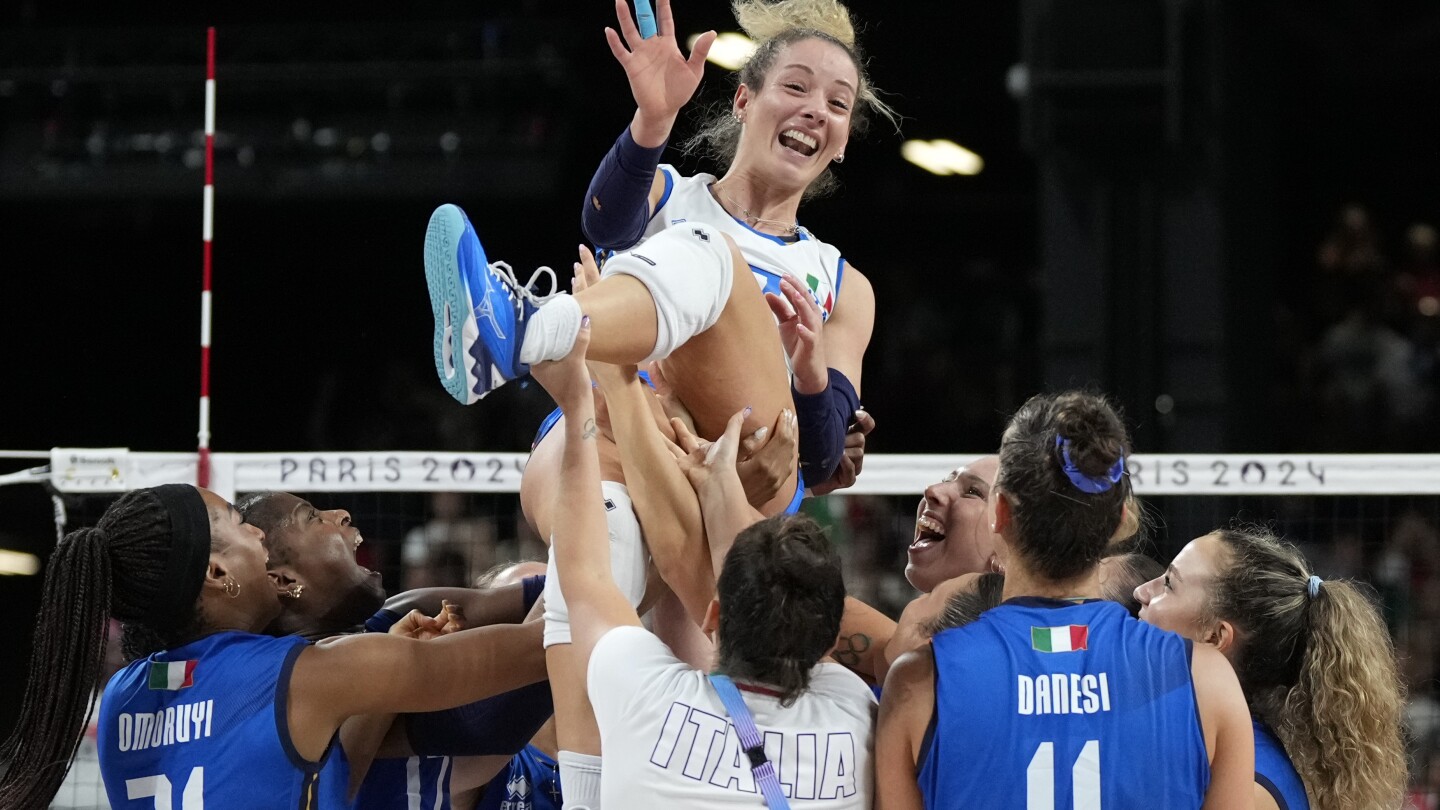 Italy beats defending champion US for gold in women’s volleyball at Paris Olympics