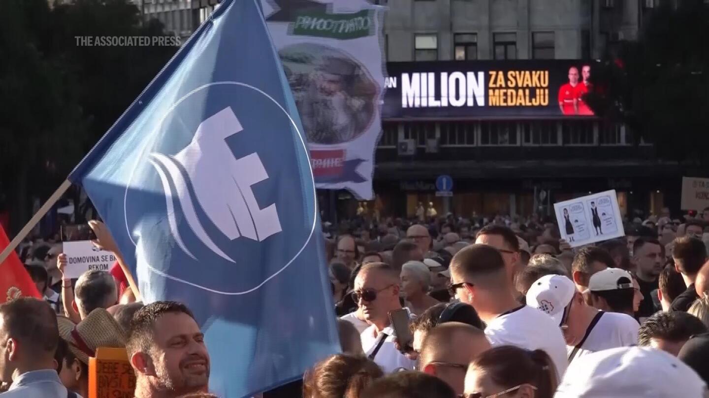 Tens of thousands protest in Belgrade against proposed lithium mining in Serbia | AP News