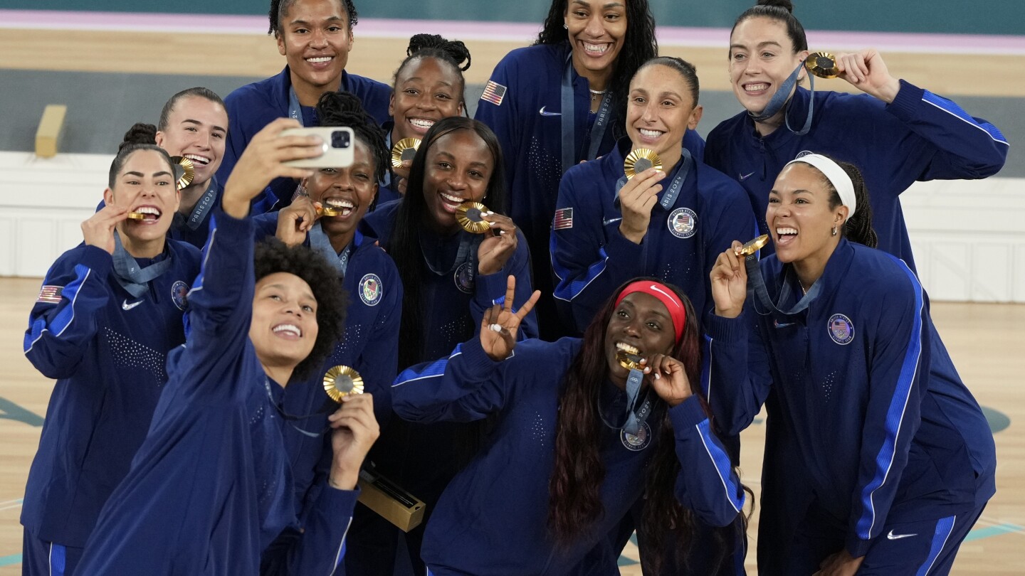 US ties China in Paris Olympics gold medal count after Americans’ nail-biting women’s hoops win