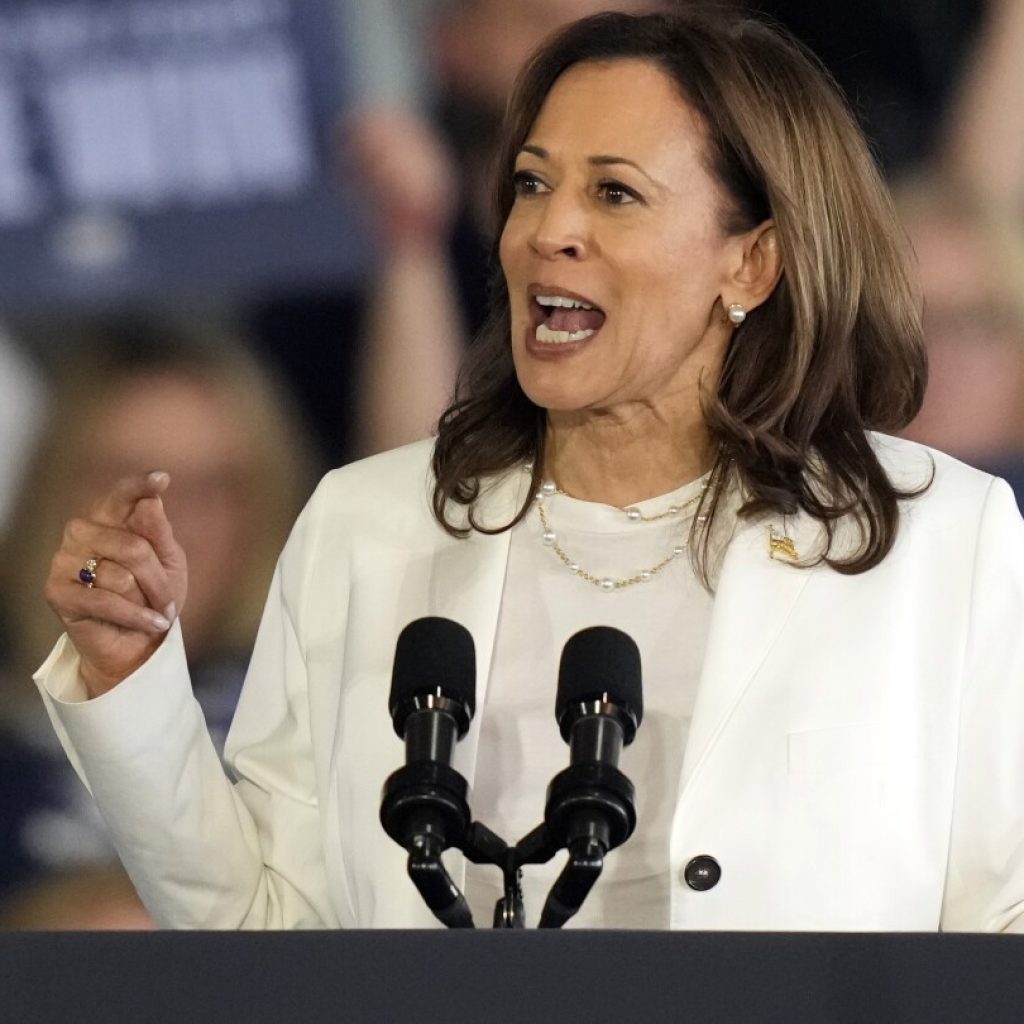 The Latest: Harris and Trump paint different pictures for voters as the White House intensifies