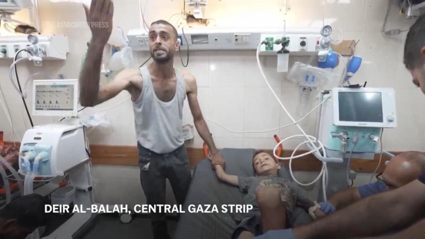 Dead and injured brought to central Gaza hospital after Israeli strikes | AP News