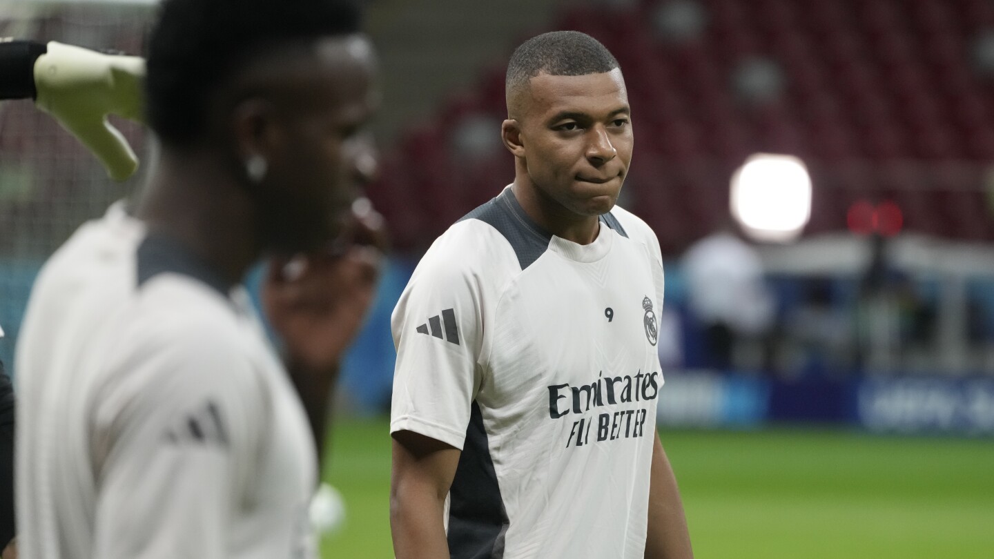 Kylian Mbappé starts on debut for Real Madrid in the UEFA Super Cup against Atalanta