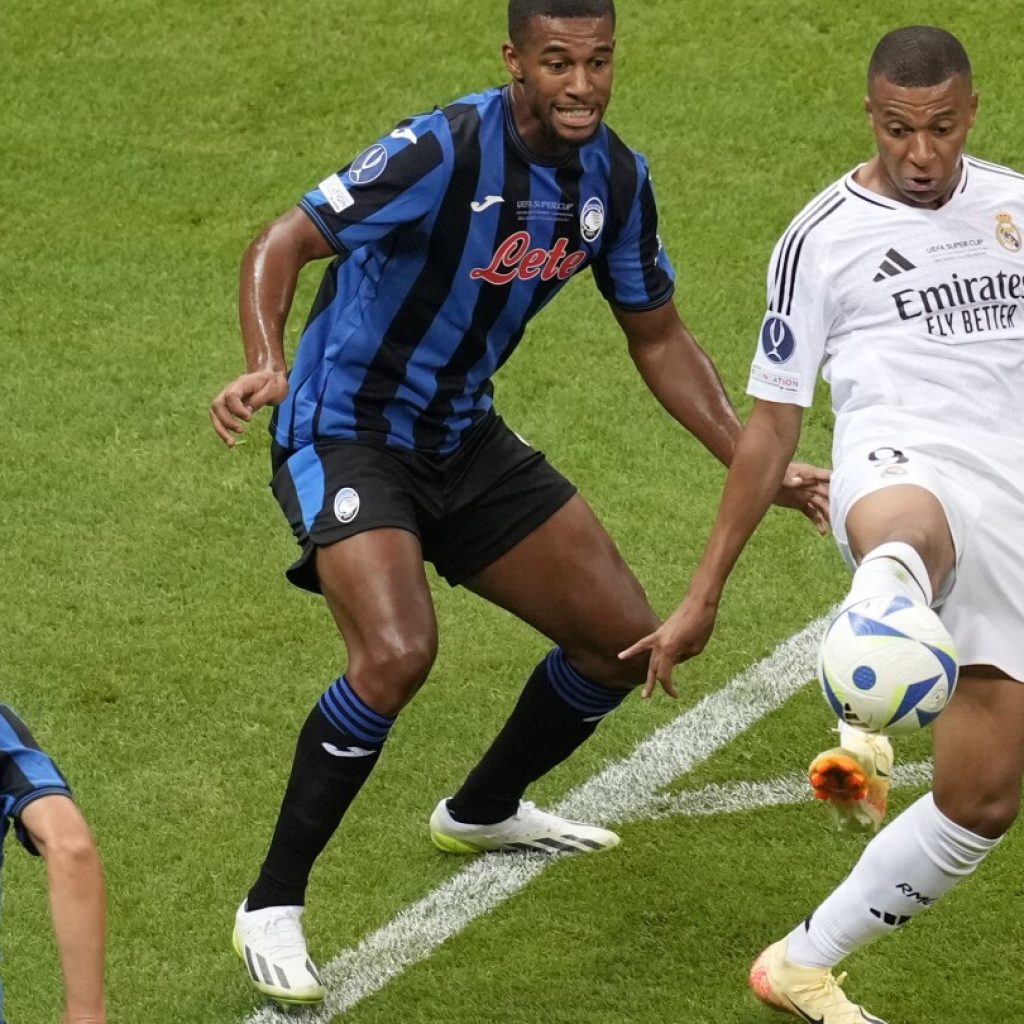 Kylian Mbappé scores on his debut for Real Madrid in UEFA Super Cup