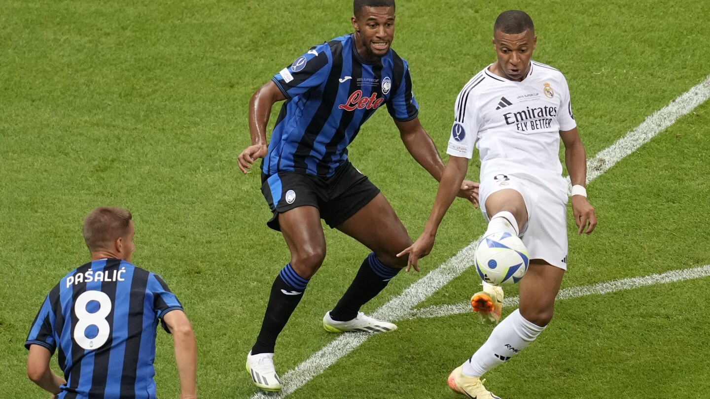 Kylian Mbappé scores on his debut for Real Madrid in UEFA Super Cup