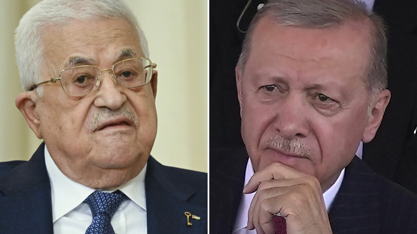 Turkey’s Erdogan meets with Palestinian leader Abbas ahead of speech to parliament