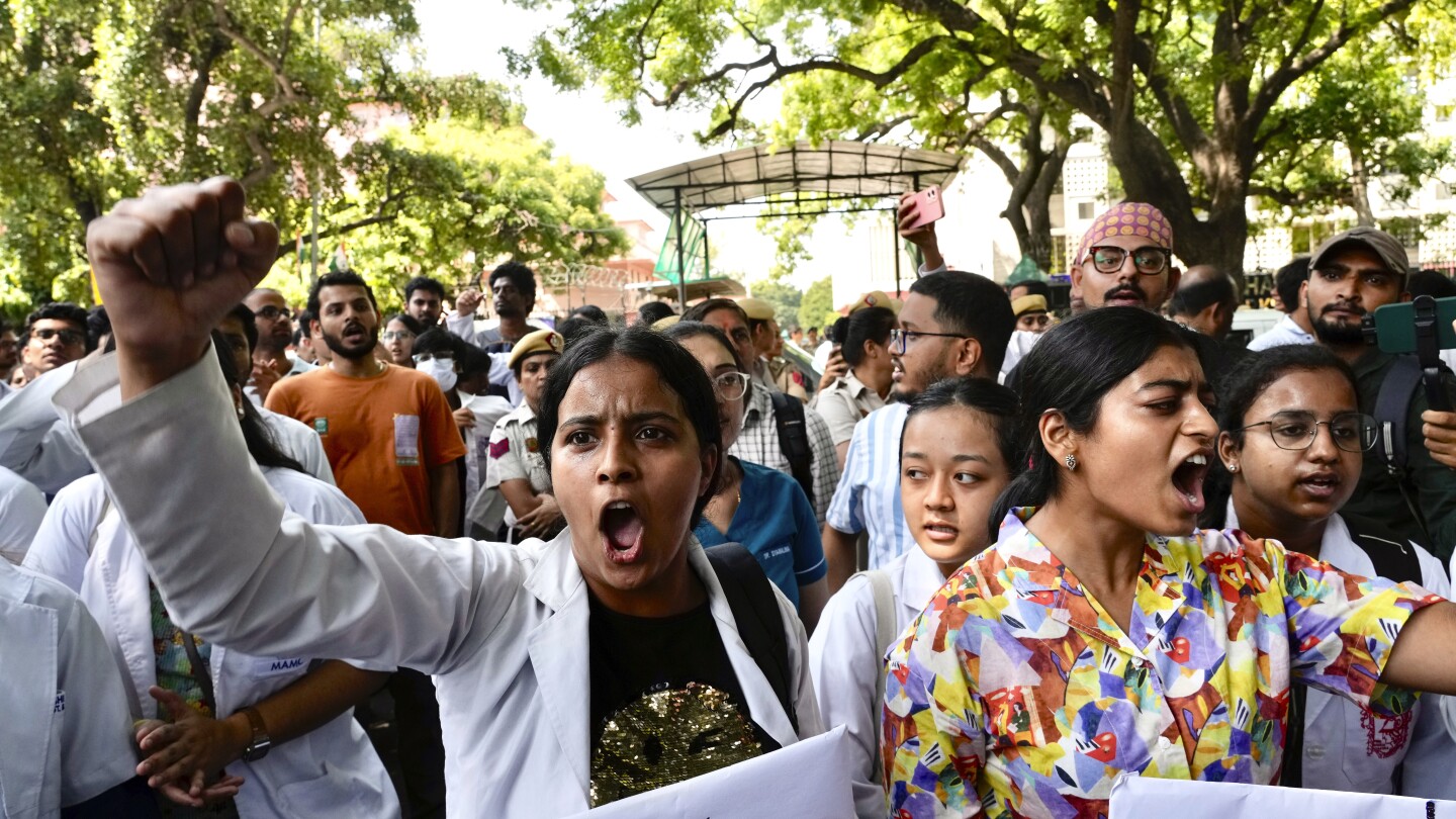 Protests grow in India over the rape and killing of a doctor at a state-run hospital