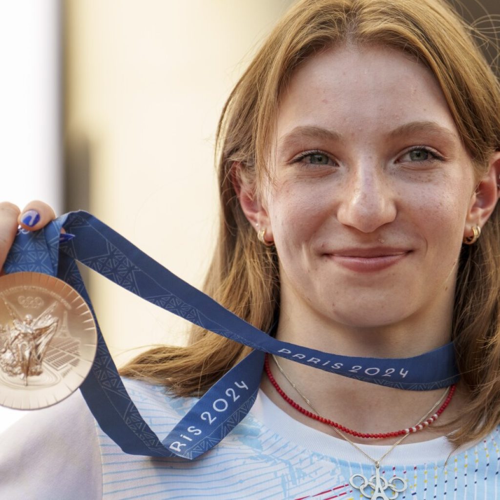 Romanian gymnast Ana Barbosu presented Olympic bronze medal first awarded to American Jordan Chiles