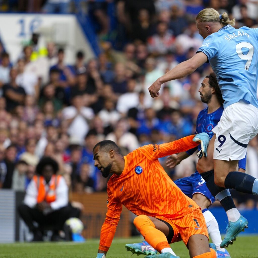 Haaland scores in 100th appearance as Man City beats Chelsea 2-0 in Premier League