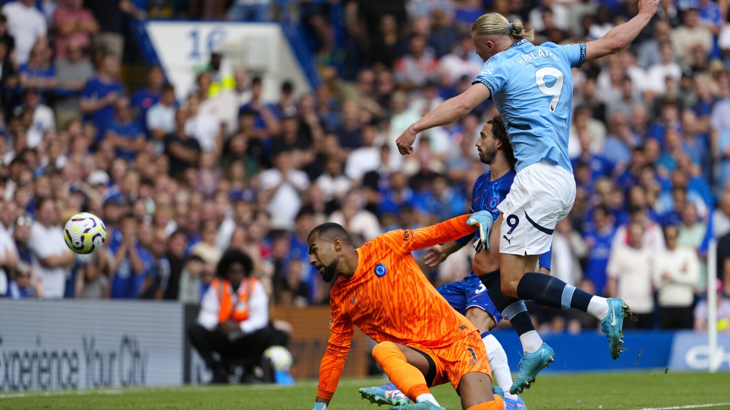 Haaland scores in 100th appearance as Man City beats Chelsea 2-0 in Premier League