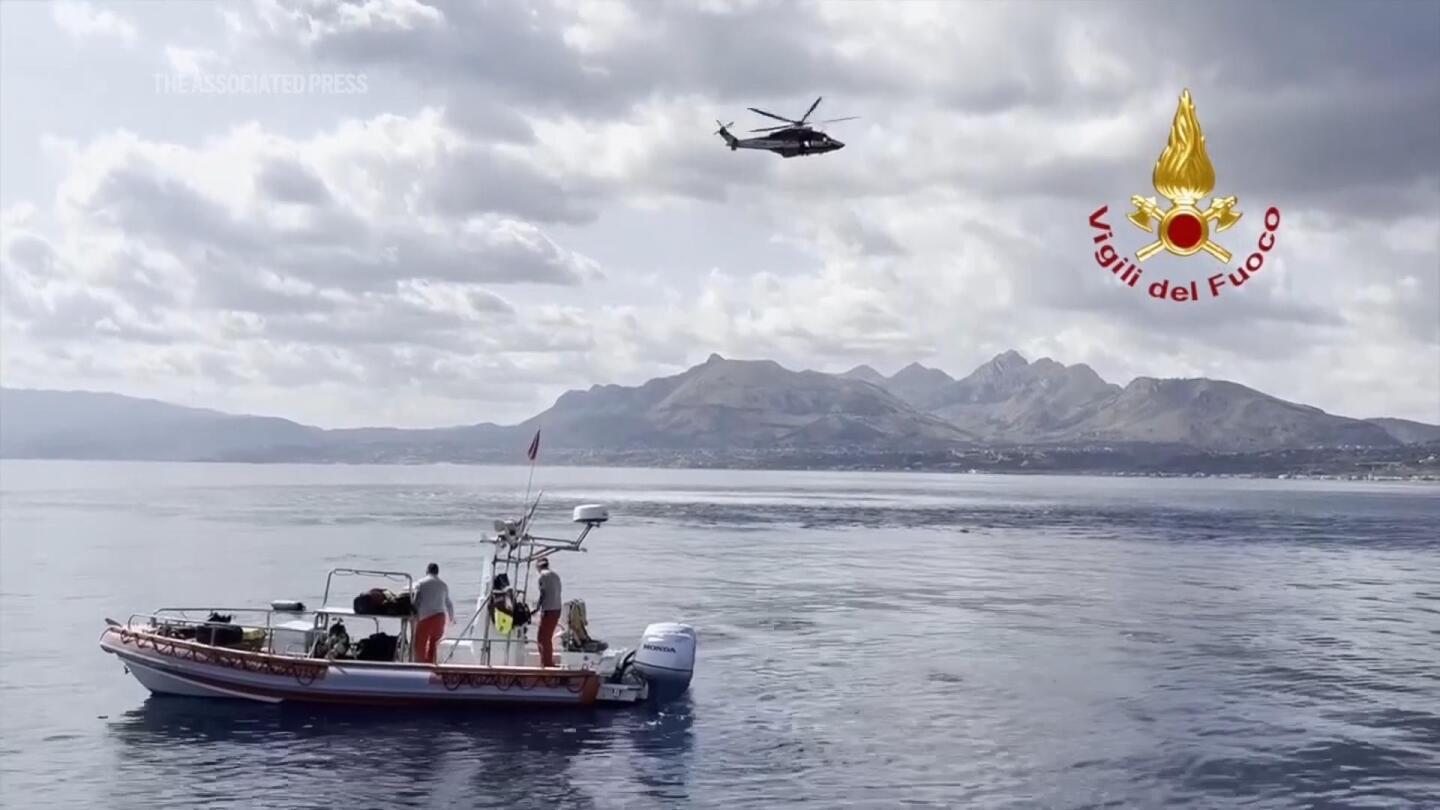 Search efforts continue off Sicily after luxury superyacht sinks during bad weather | AP News