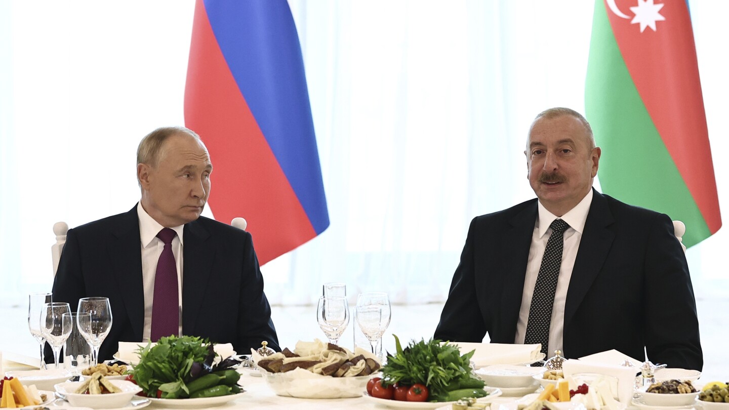 Putin meets Azerbaijani president in Baku to strengthen ties as regional tensions persist