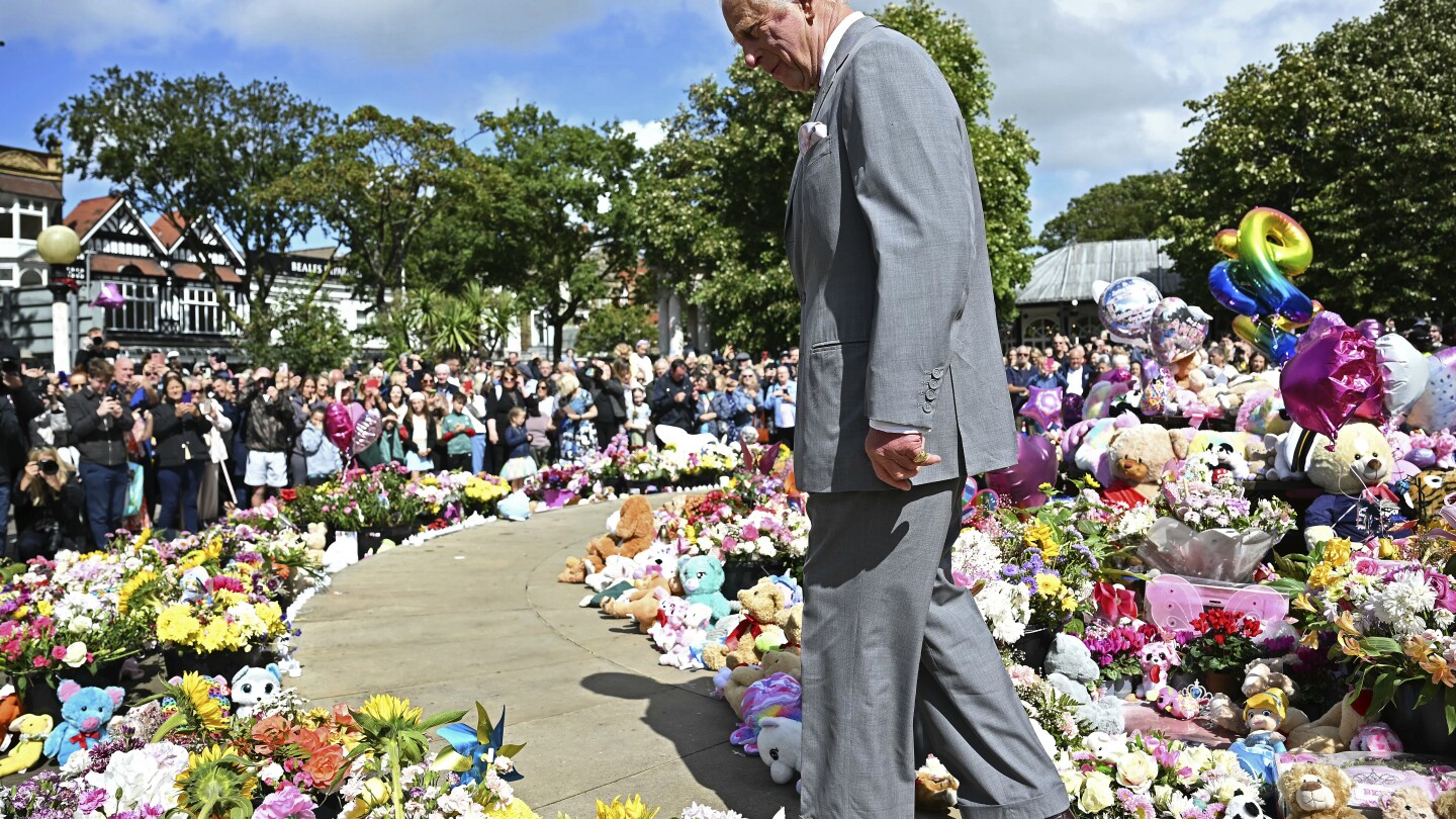 King Charles III meets with survivors of stabbing rampage that fueled unrest across Britain