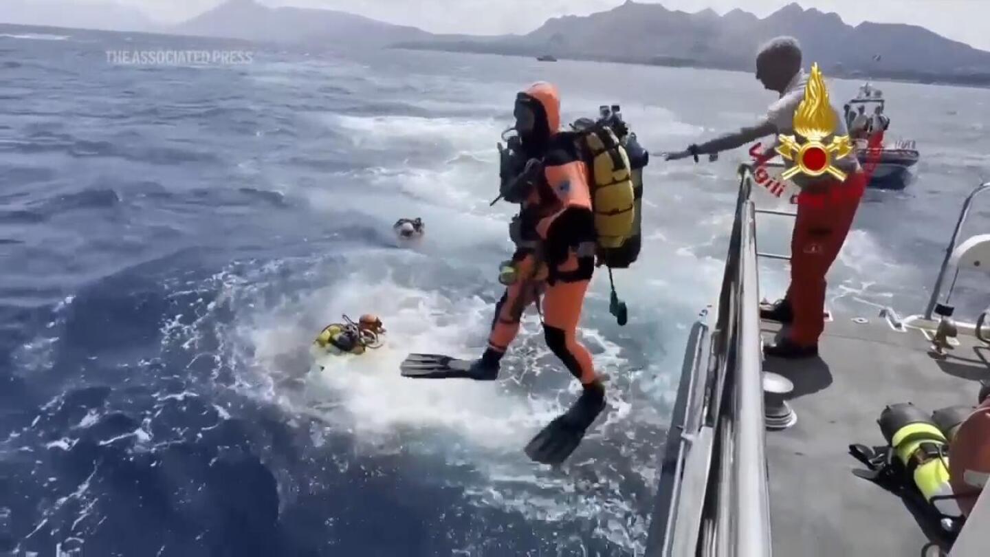 Search resumes after yacht sank off Sicily coast with six people still missing | AP News