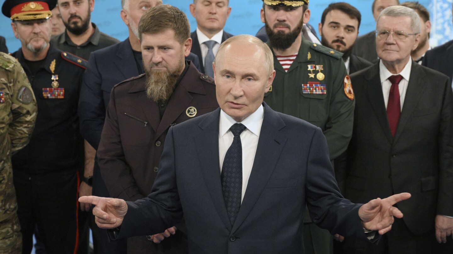 Putin makes surprise trip to Chechnya amid Ukraine’s cross-border incursion