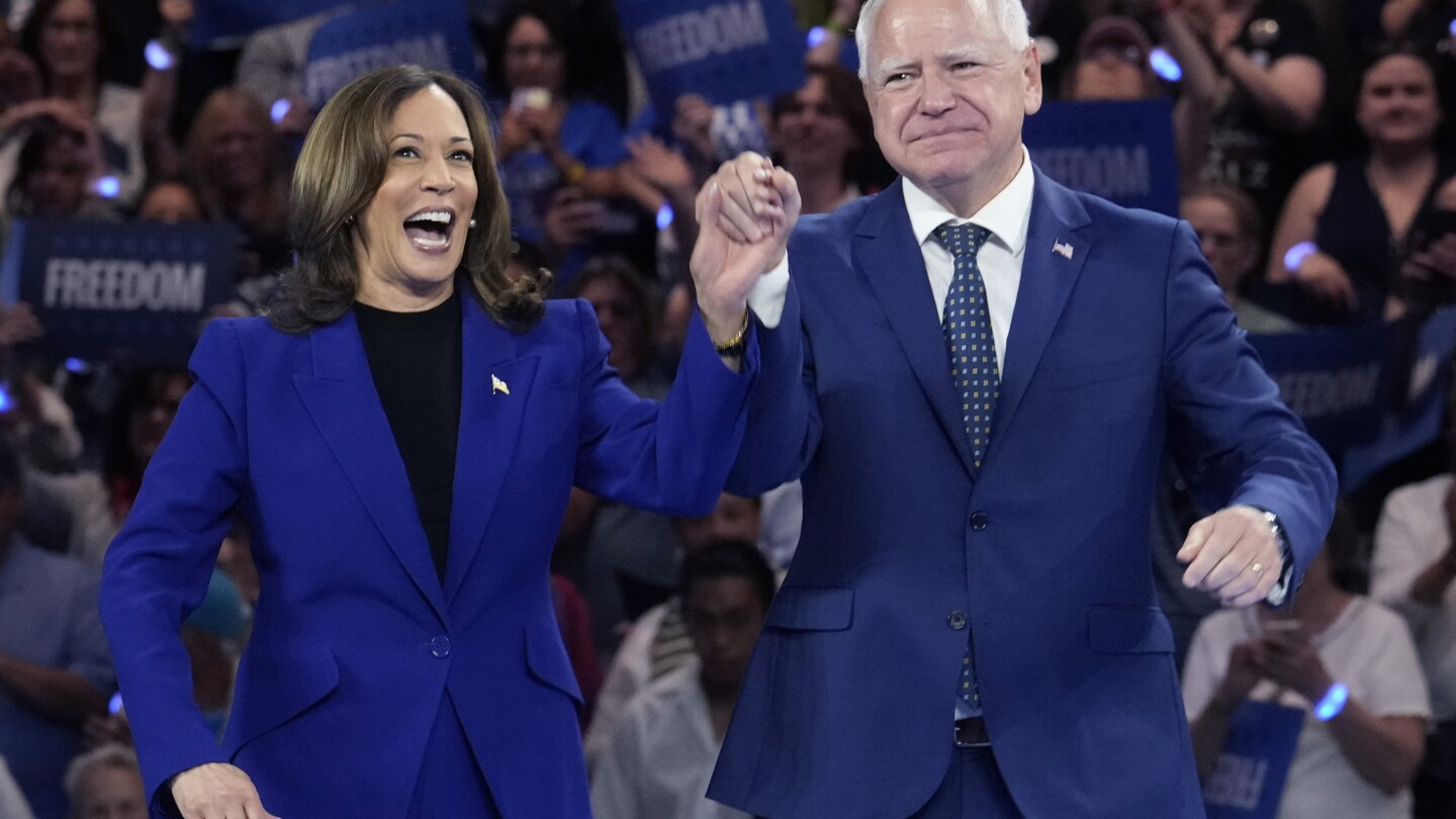 The Latest: Walz is expected to accept the party’s nomination for vice president at DNC Day 3