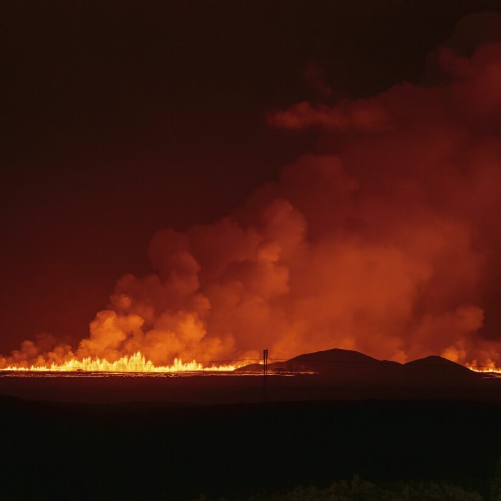 An Iceland volcano erupts again but spares the nearby town of Grindavik for now