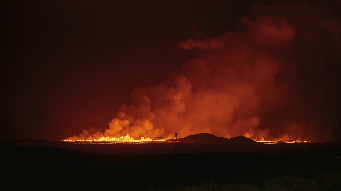 An Iceland volcano erupts again but spares the nearby town of Grindavik for now