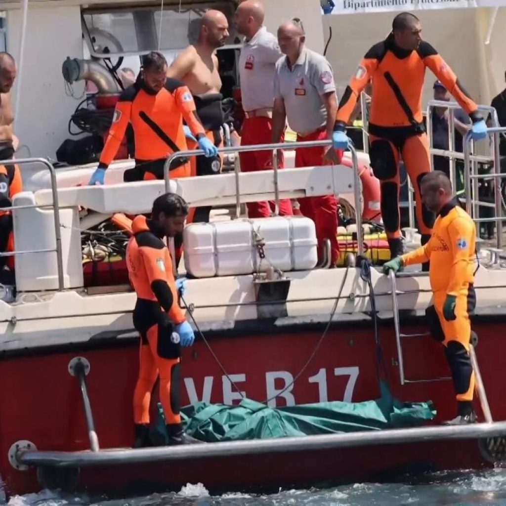 Last body recovered from sunken superyacht off Sicily brought back to land | AP News