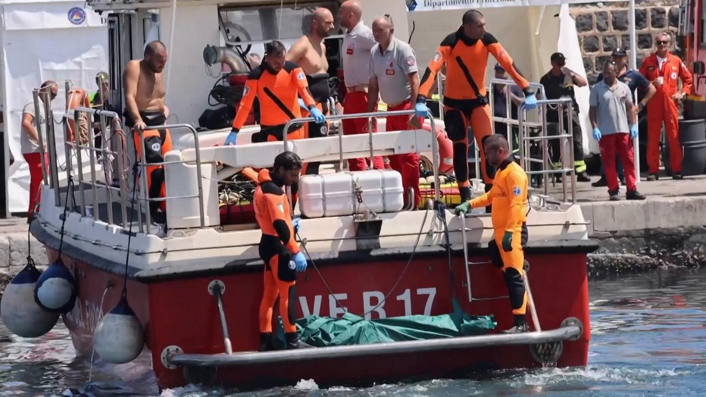 Last body recovered from sunken superyacht off Sicily brought back to land | AP News