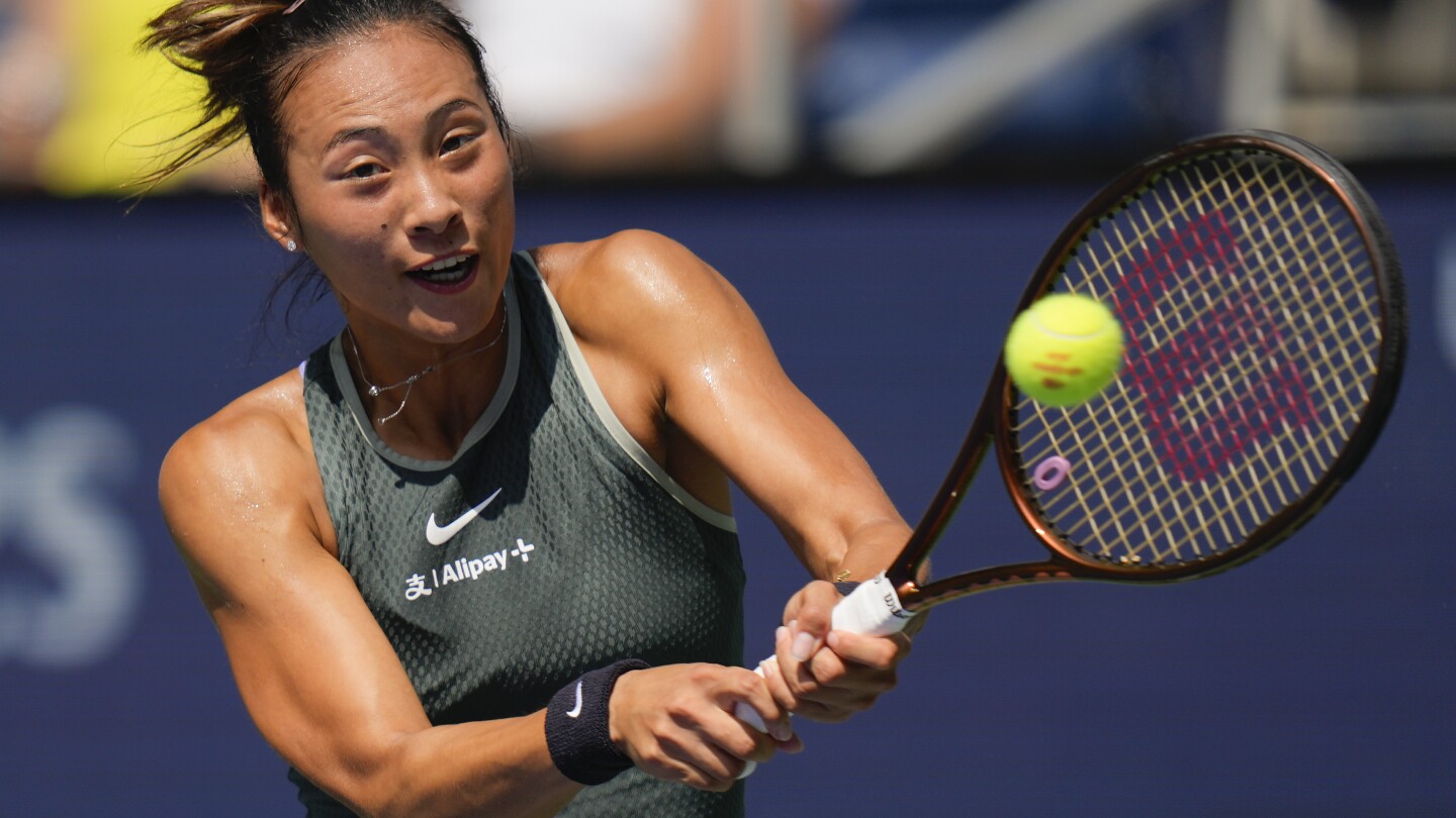 US Open 2024: Olympic gold medalist Zheng rallies to win her first-round match