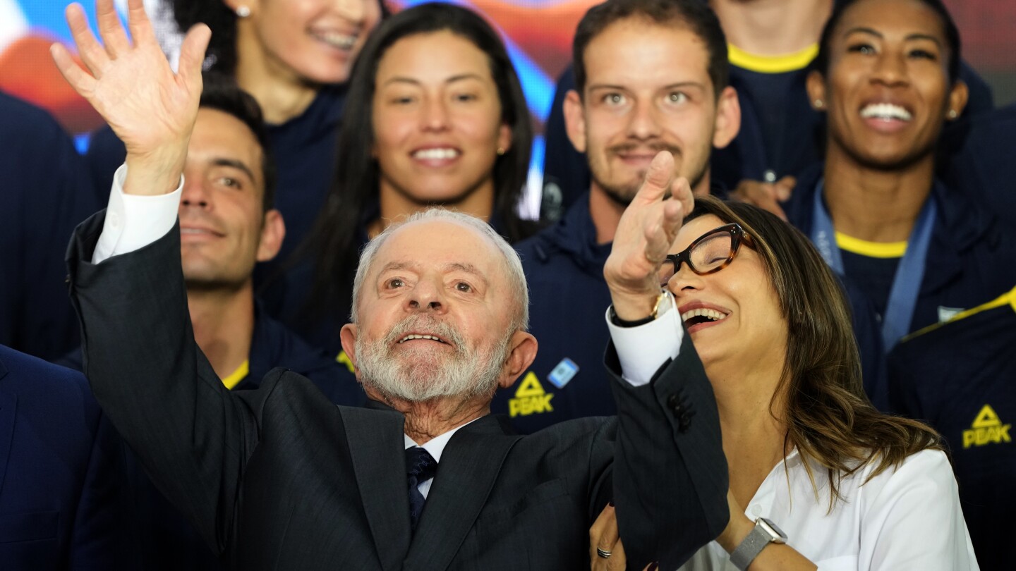 Brazil’s Lula praises Olympic athletes at presidential palace