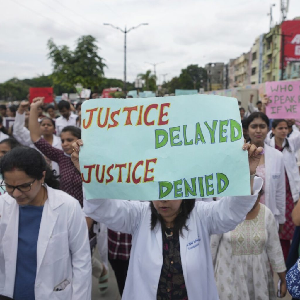 Indian police fire teargas and water cannons at rally against rape and killing of trainee doctor